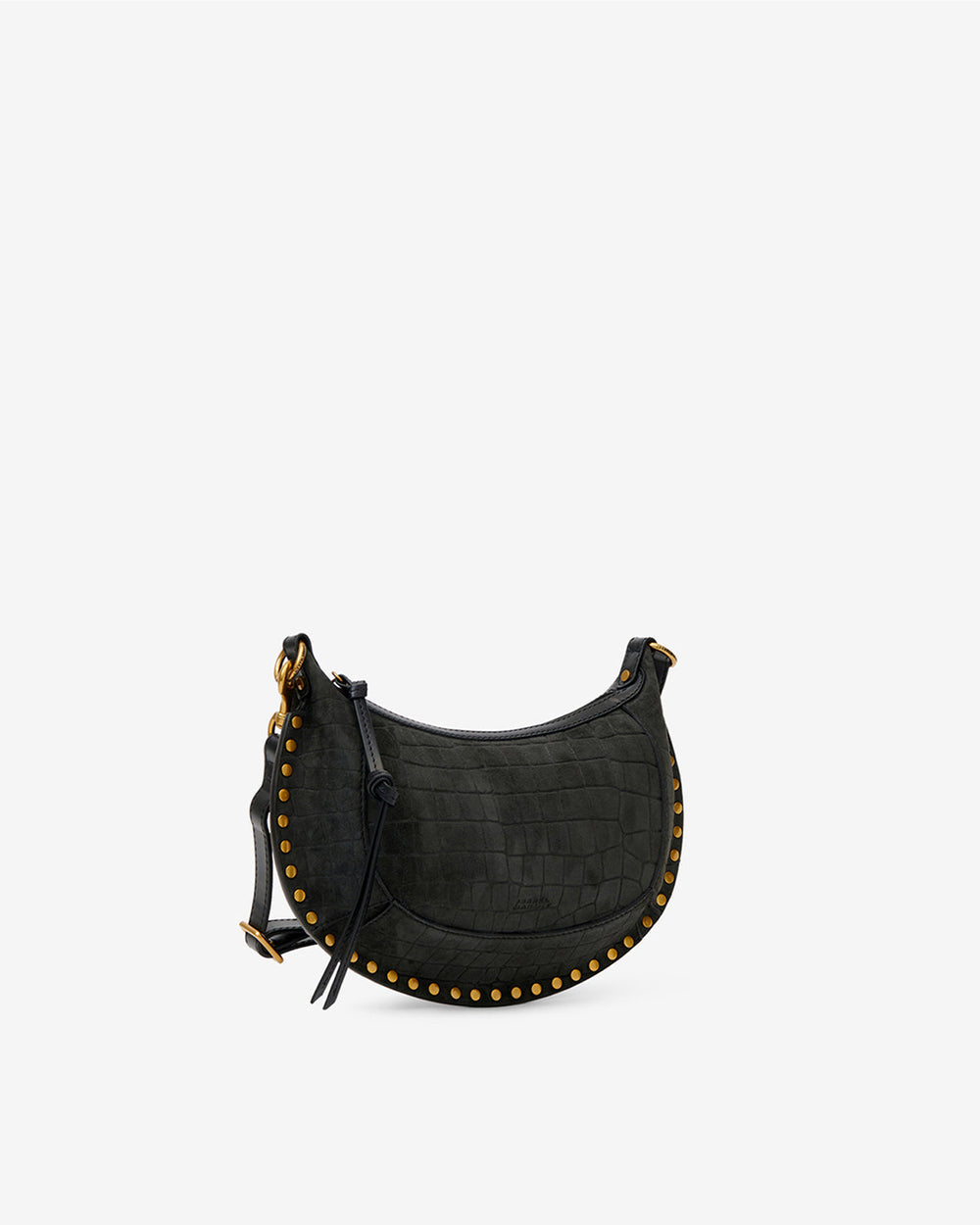 ISMT - Oskan Moon Bag in Crocodile-Effect Velvet Leather