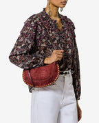 ISMT - Oskan Moon Bag in Crocodile-Effect Velvet Leather