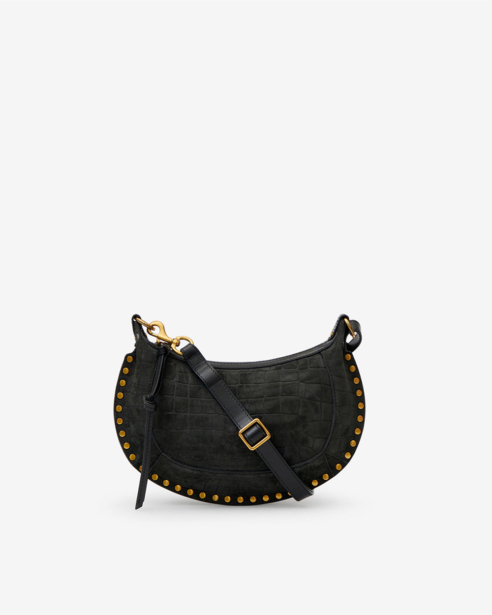 ISMT - Oskan Moon Bag in Crocodile-Effect Velvet Leather