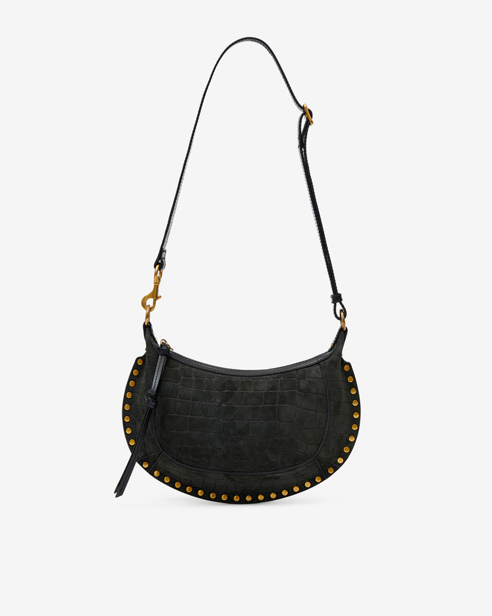 ISMT - Oskan Moon Bag in Crocodile-Effect Velvet Leather
