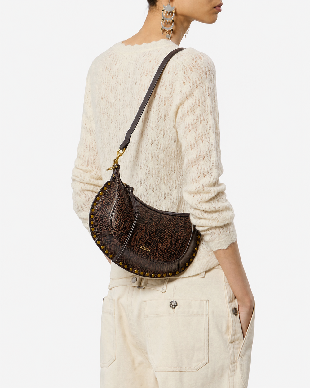 ISMT - Oskan Moon Bag in Python-Effect Grained Leather